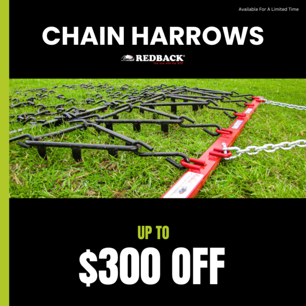 Mystery Creek Fieldays Redback Chain harrow Special Prices